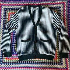 Bogey Boys Mens Green Striped Golf Cardigan - Large